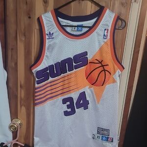Adidas Suns Basketball Jersey - White, Purple, and Orange